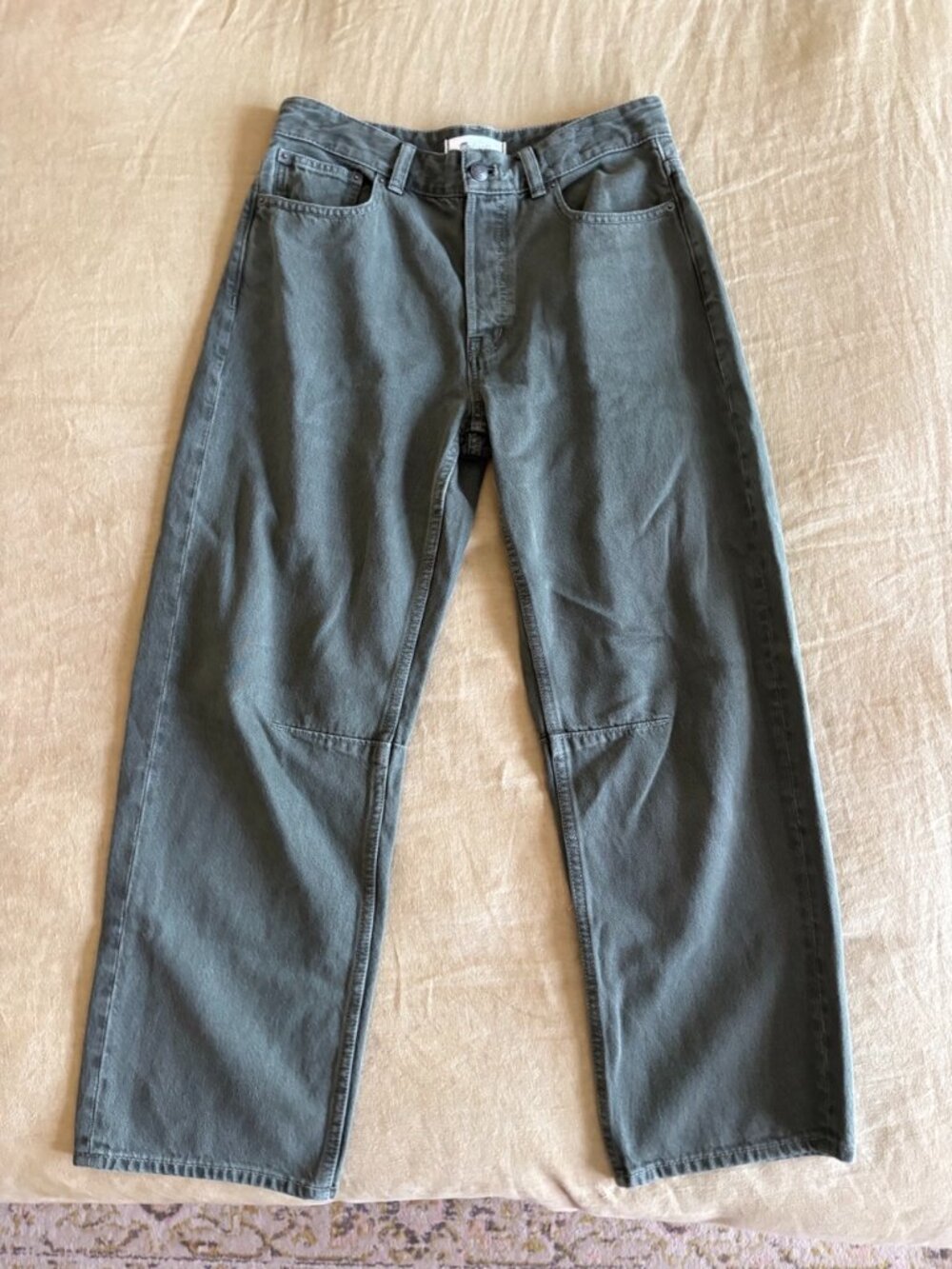 Madewell Women's The Darted Barrel-Leg Jean - Dark Faded Olive - Size 25